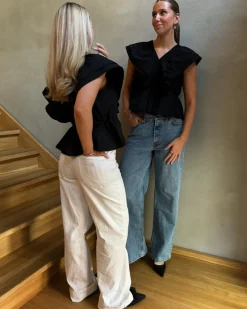 RIKKE flæsetop, sort