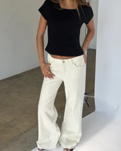 ROME flared denim jeans, creme