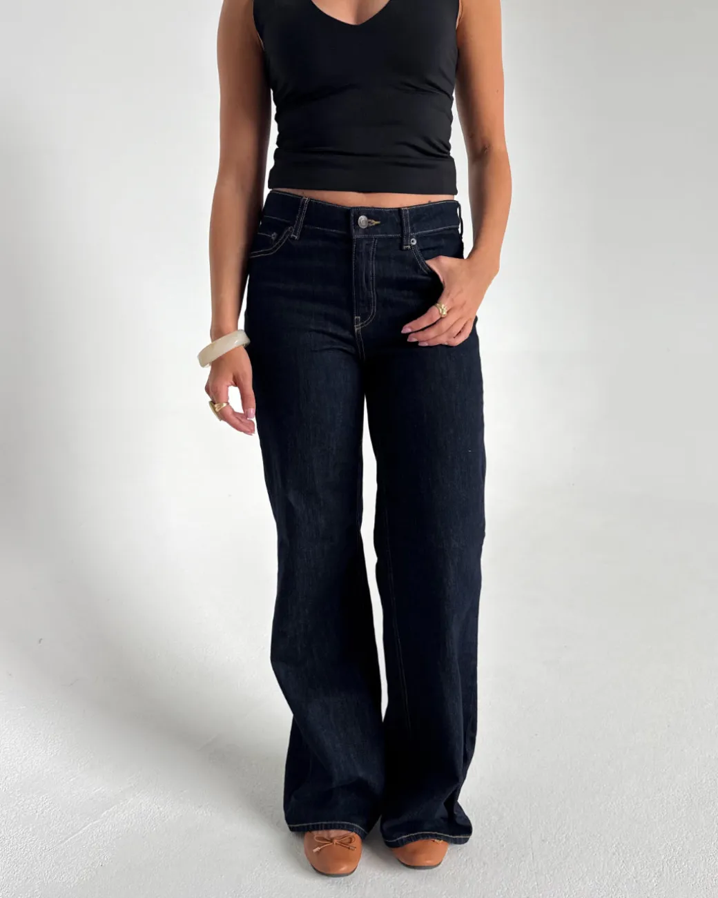 ROME flared jeans, mørkeblå