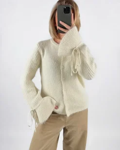 SALIKA strikket cardigan, creme