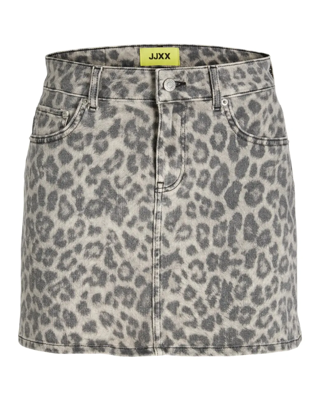 SARAH leopard nederdel, grå