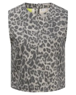 SARAH leopard top, grå