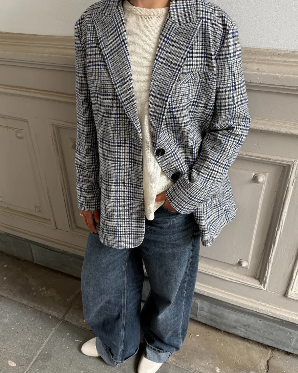 SARAI oversized blazer, grå
