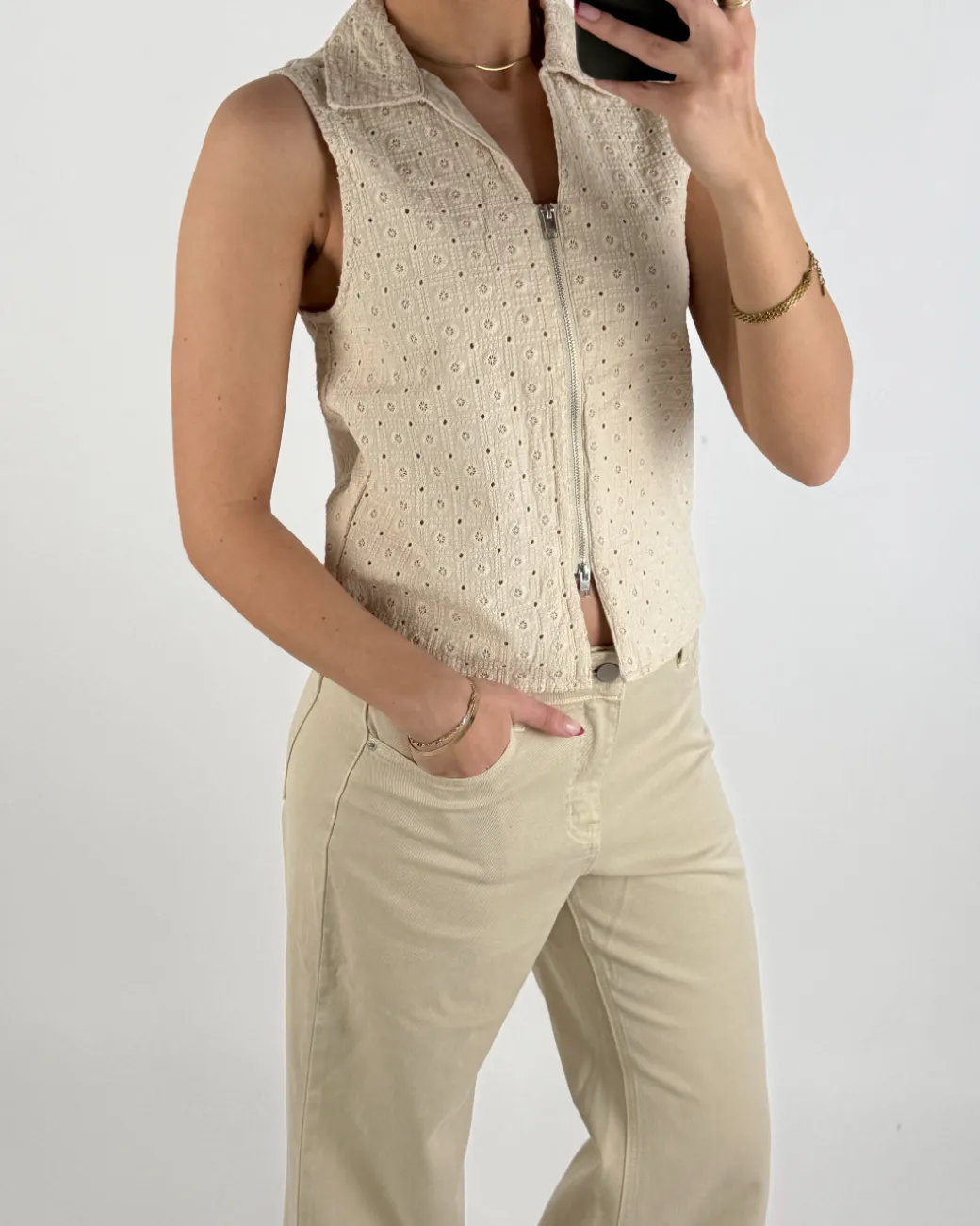 SELMA top, beige