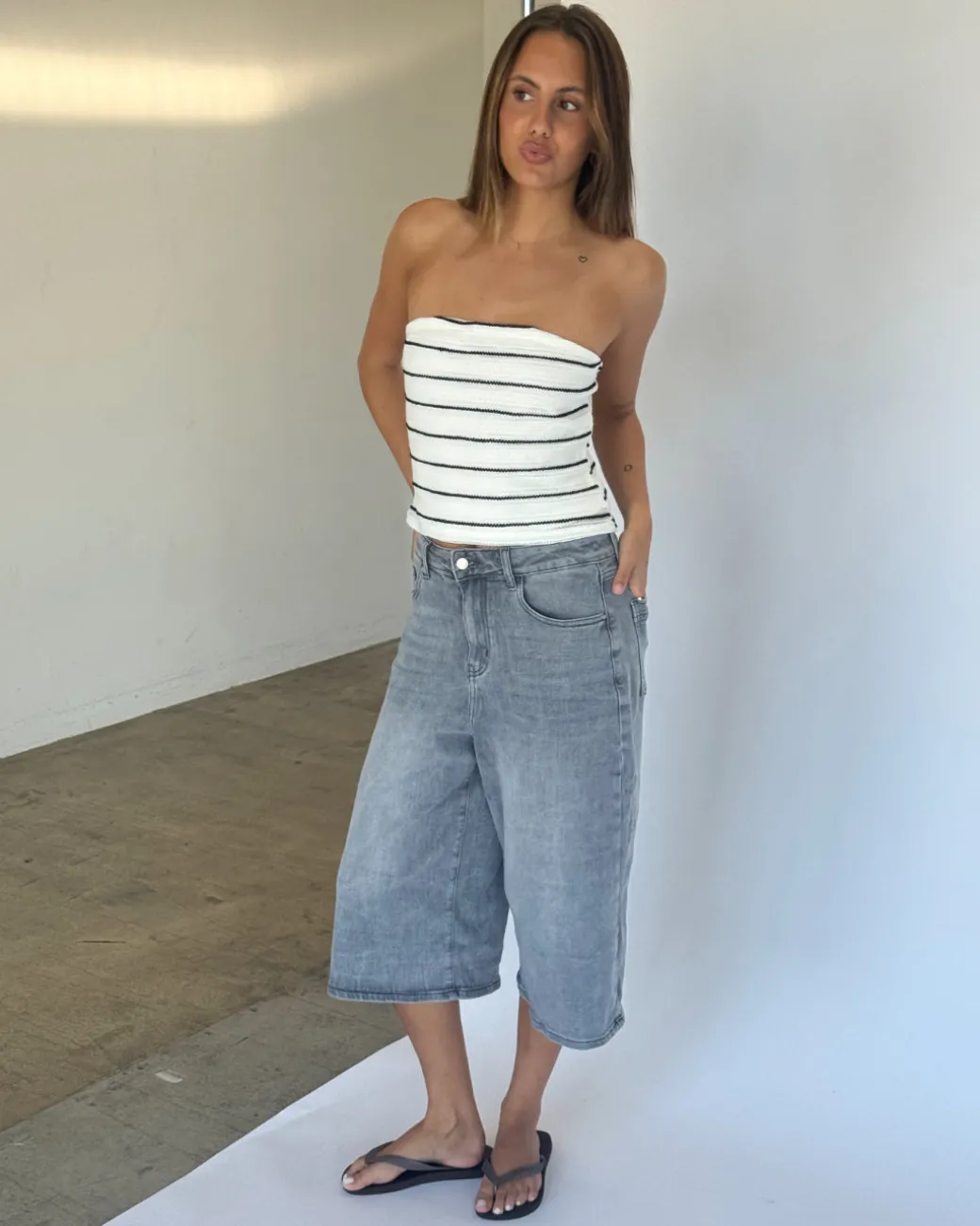 SIGNE stropløs top, hvid