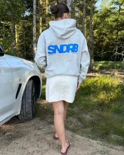 SNDRB hoodie, grå/blå