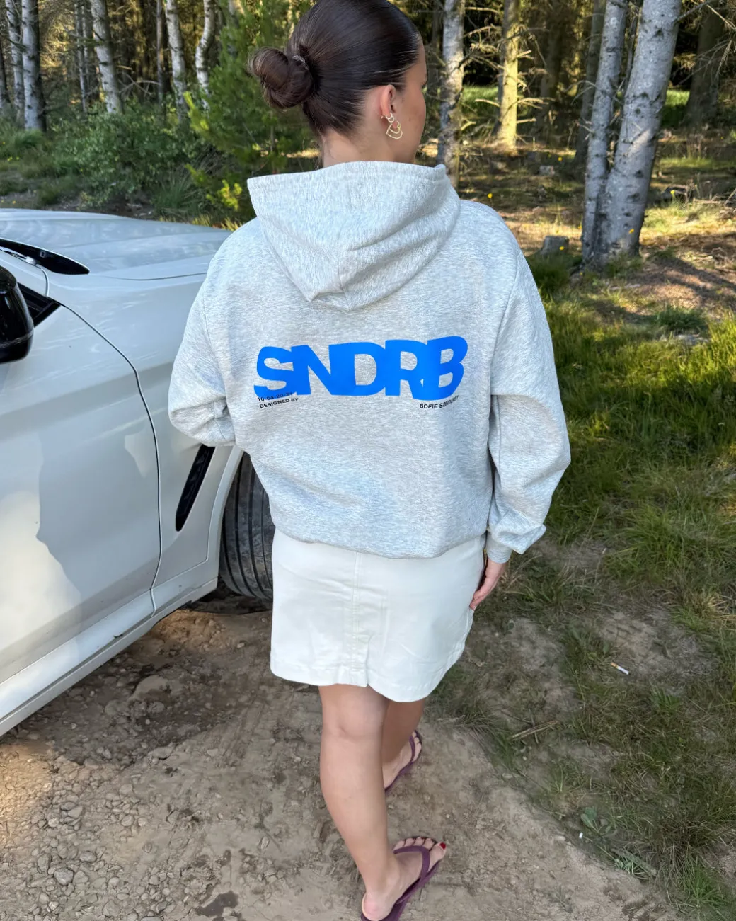 SNDRB hoodie, grå/blå