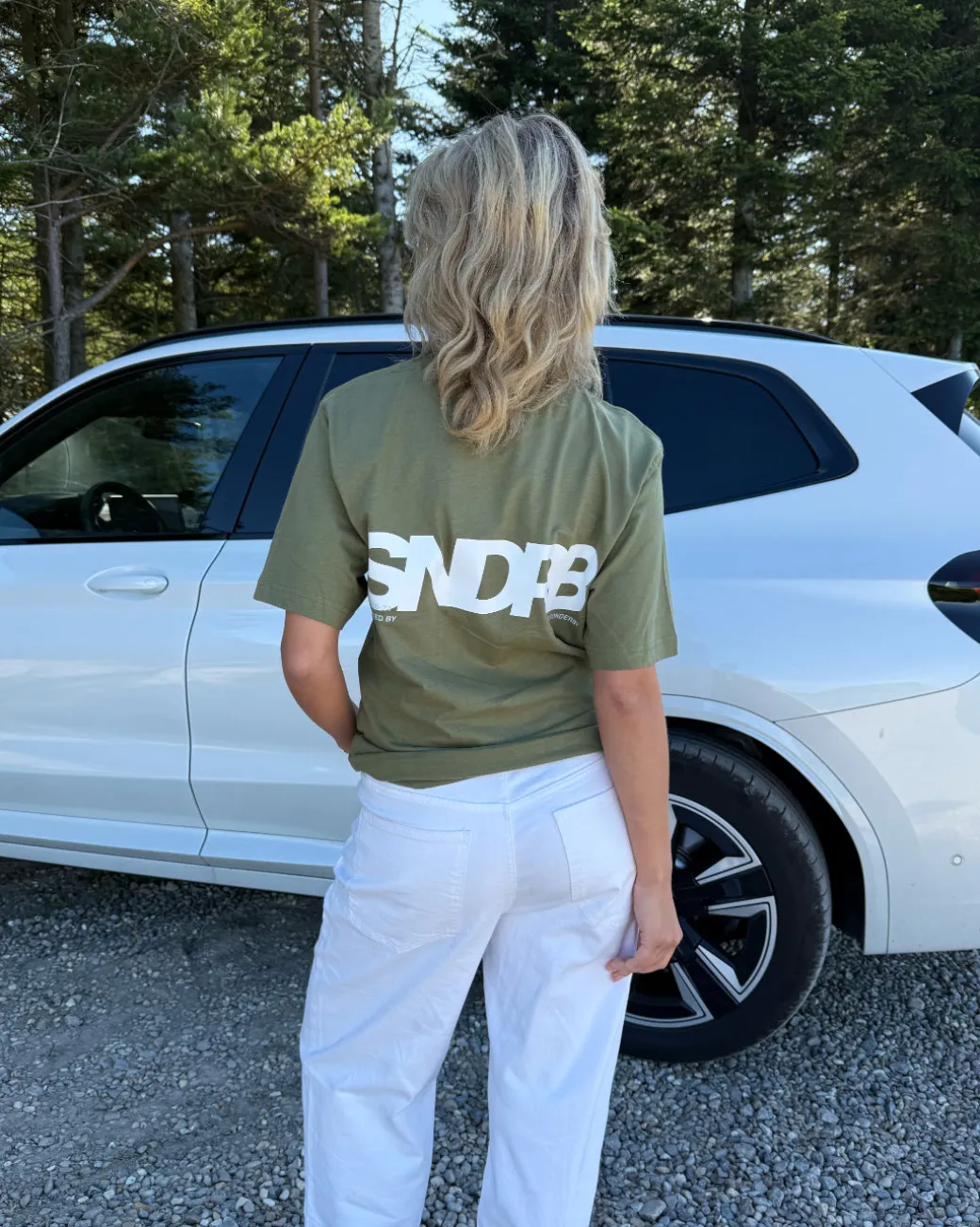 SNDRB t-shirt, army/hvid