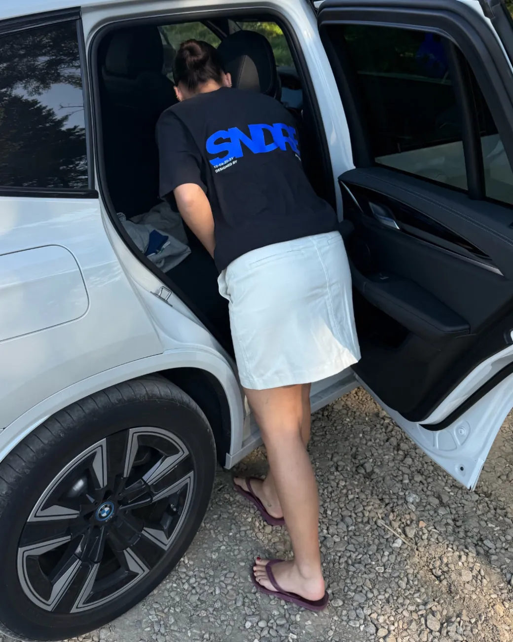 SNDRB t-shirt, sort/blå