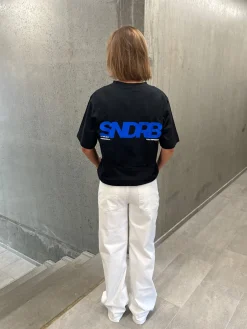 SNDRB t-shirt, sort/blå