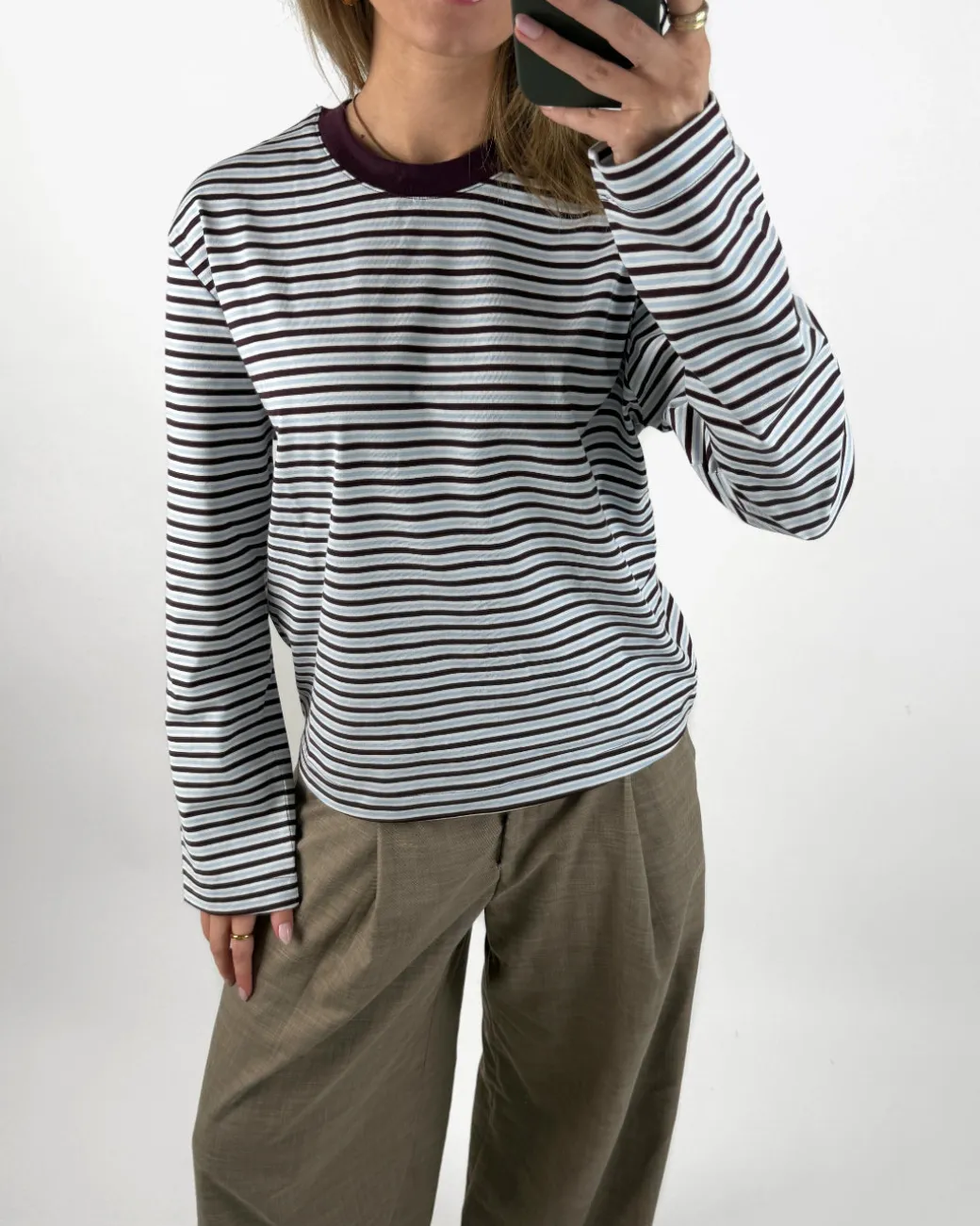 SOPHIA long sleeve, bordeaux/lyseblå