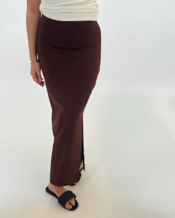SOPHIA maxi nederdel, brun