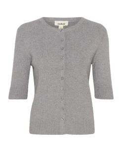 SPINA kortærmet cardigan, grå