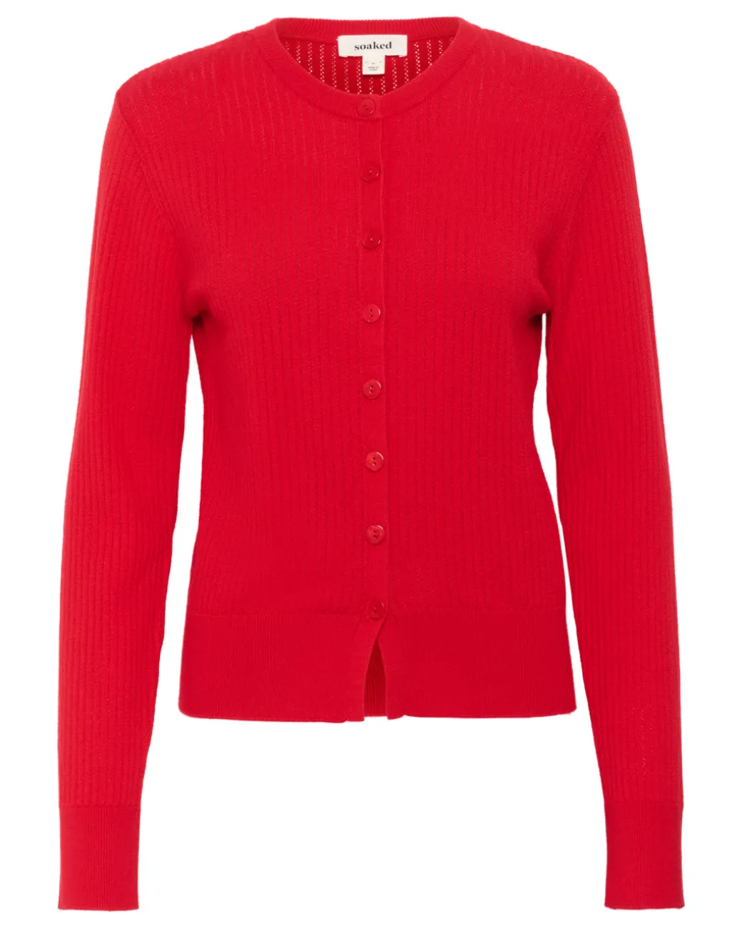 SPINA langærmet cardigan, rød