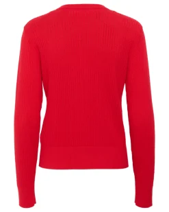SPINA langærmet cardigan, rød