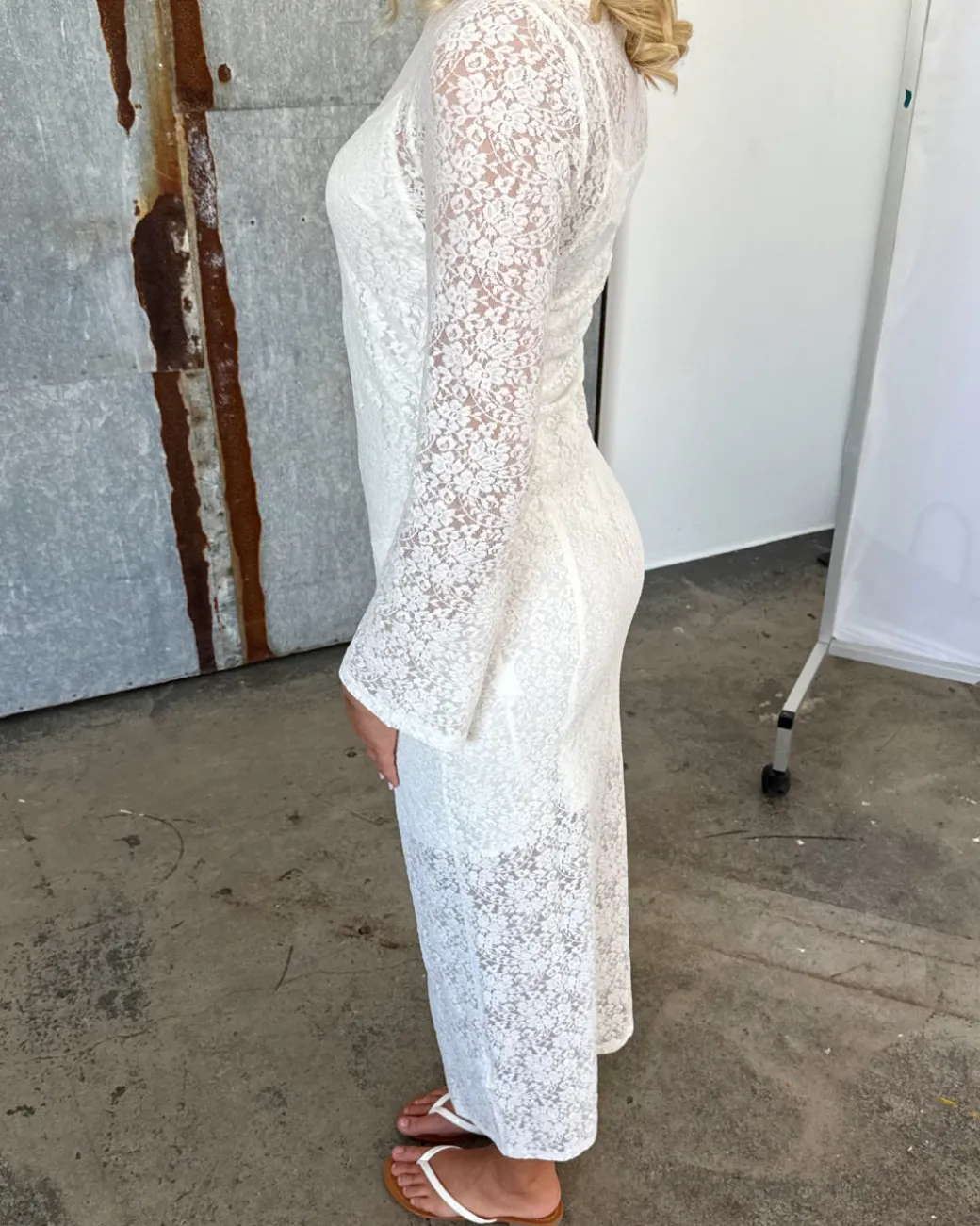 STINE blonde kjole, hvid
