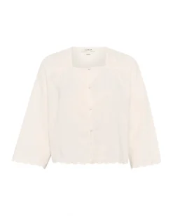 SUNELA bluse 3/4 ærme, hvid