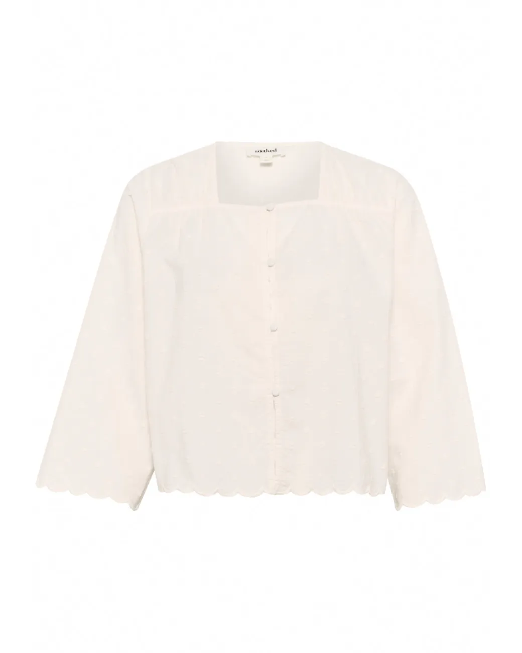 SUNELA bluse 3/4 ærme, hvid