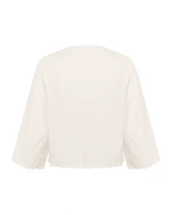 SUNELA bluse 3/4 ærme, hvid