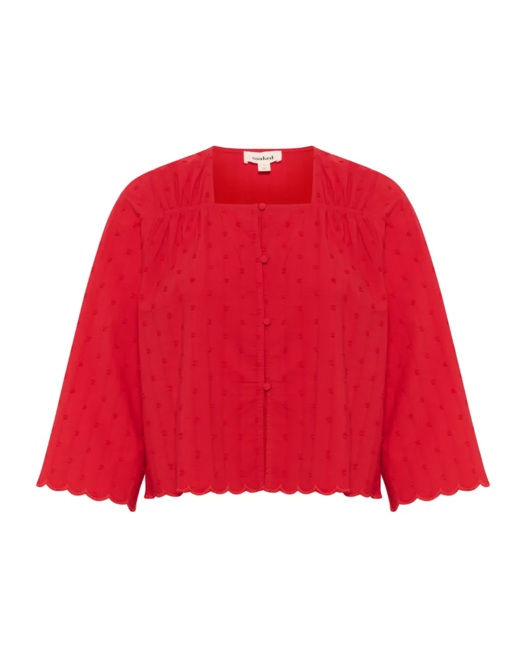 SUNELA bluse 3/4 ærme, rød