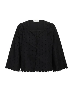 SUNELA bluse 3/4 ærme, sort