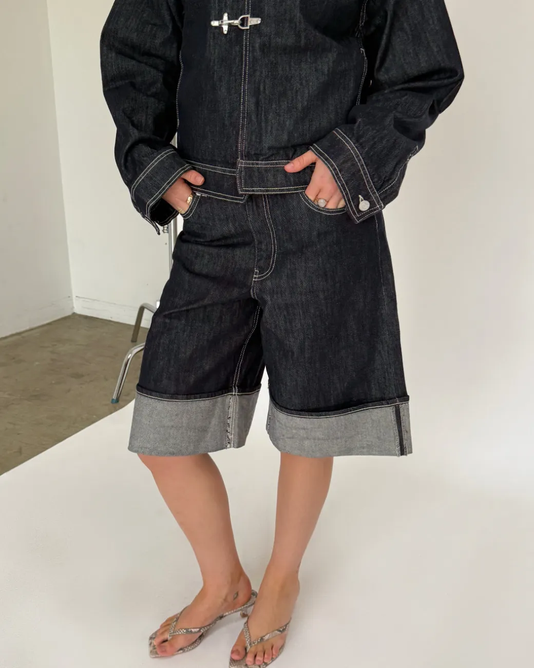 TOKYO fold up jorts, mørkeblå
