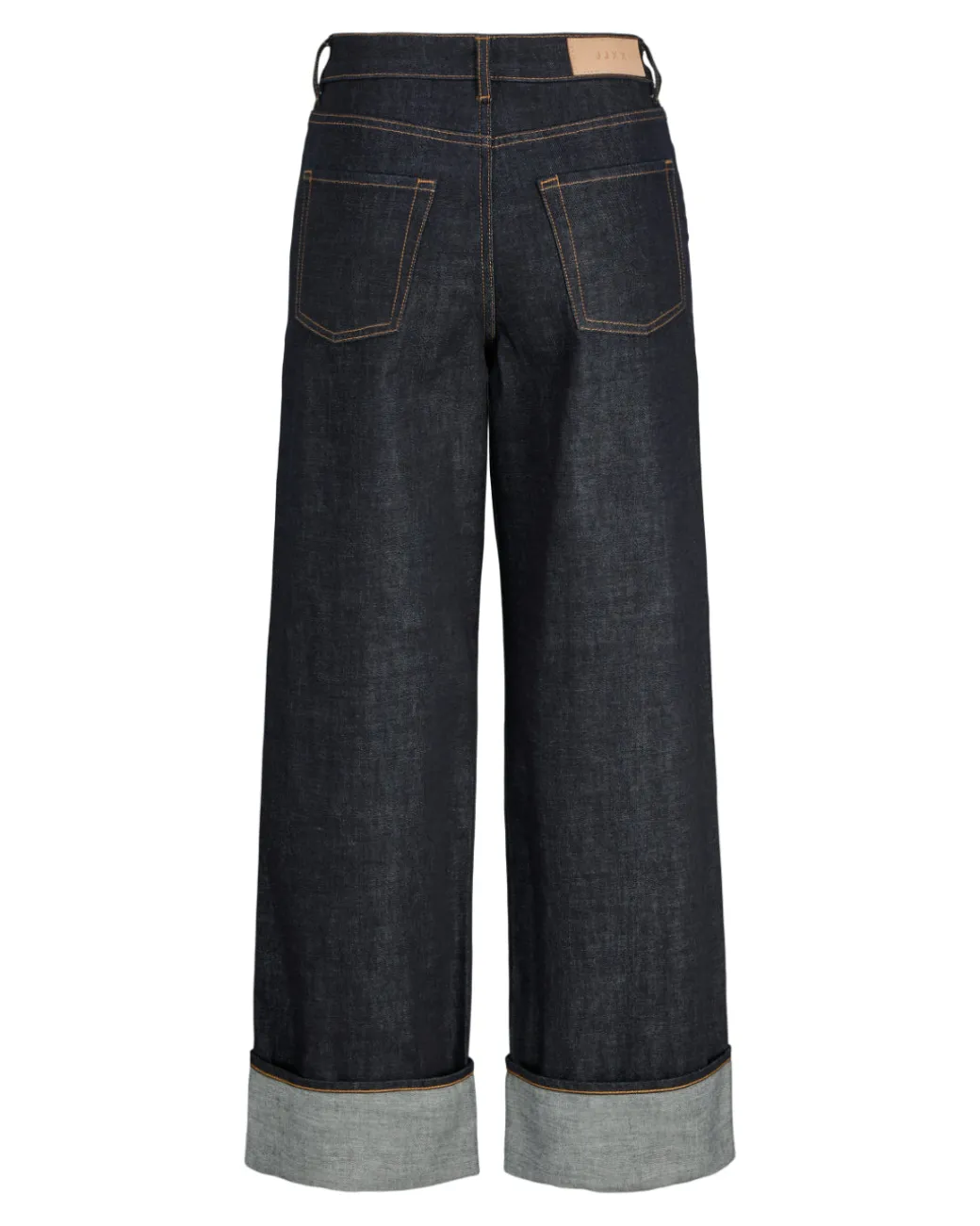 TOKYO fold up wide leg jeans, mørkeblå