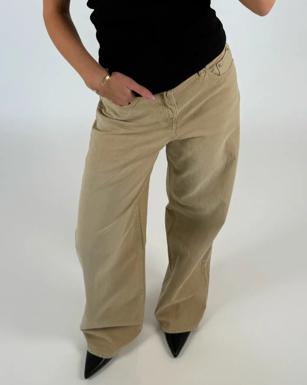 TOKYO wide leg jeans, beige