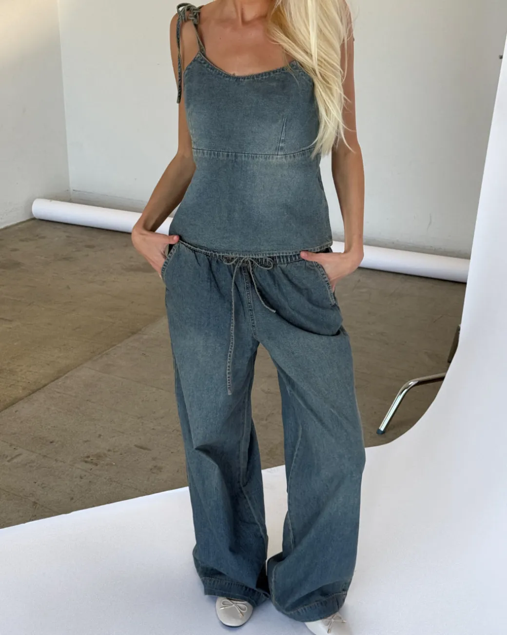 TUVA denim top, blå