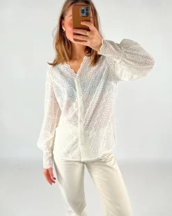 VIBEKE blonde bluse, hvid
