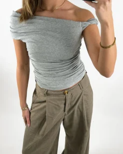 VIVIENNE off shoulder top, grå