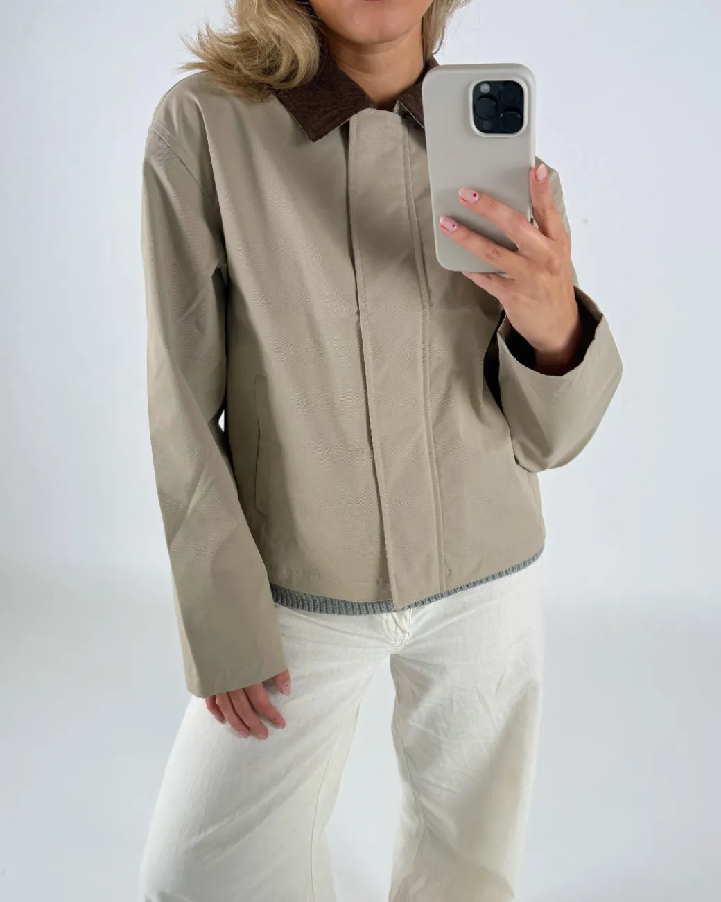 WILMA kort trenchcoat, beige