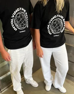 WORLD t-shirt, sort/hvid