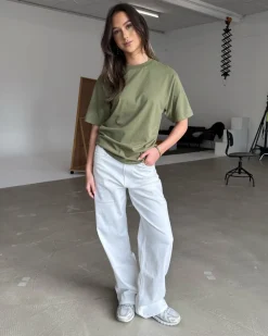 WORLDWIDE t-shirt, army/hvid
