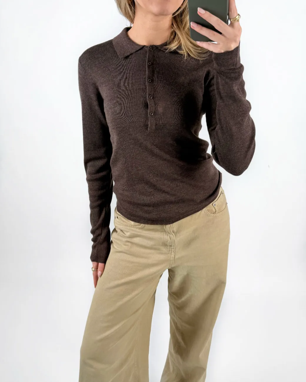 WREN polo strik, brun