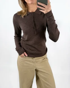 WREN polo strik, brun