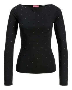 ZANA boatneck bluse, sort