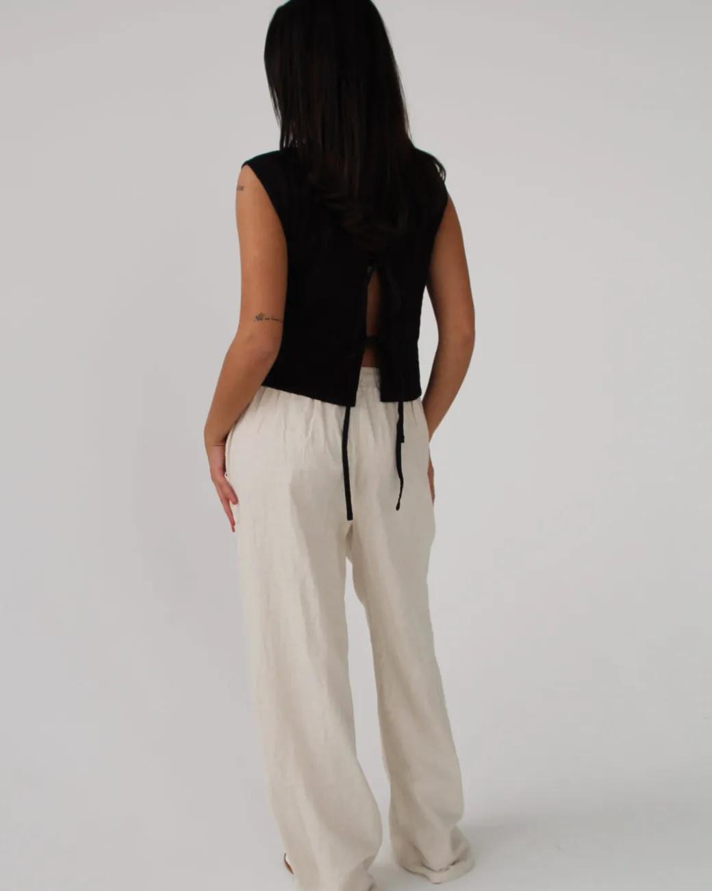 ZARA hørbukser, beige