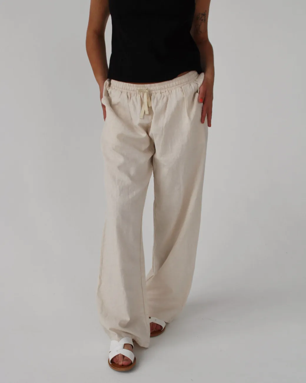 ZARA hørbukser, beige