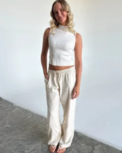 ZARA hørbukser, beige