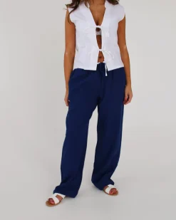 ZARA hørbukser, navy