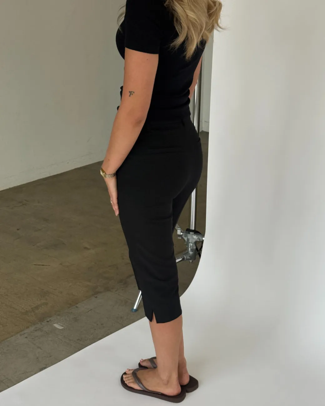 ZARIA capri bukser, sort