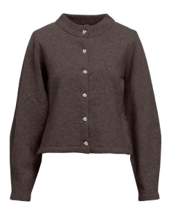 ZARI strik cardigan, brun