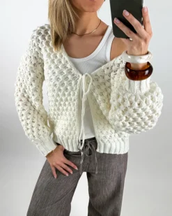 ZOE strik cardigan, hvid