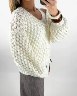 ZOE strik cardigan, hvid