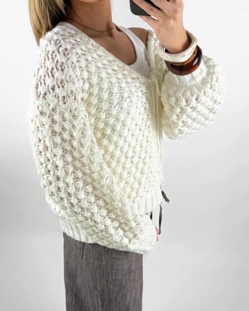 ZOE strik cardigan, hvid