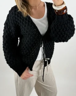 ZOE strik cardigan, sort
