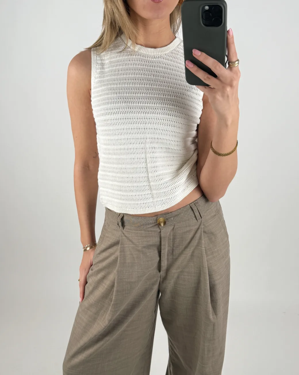 ZUSANNAH strik top, hvid